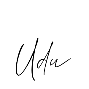 Allison_Script is a professional signature style that is perfect for those who want to add a touch of class to their signature. It is also a great choice for those who want to make their signature more unique. Get Udu name to fancy signature for free. Udu signature style 2 images and pictures png