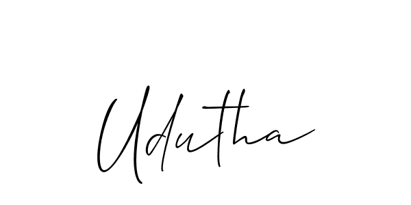 Make a beautiful signature design for name Udutha. With this signature (Allison_Script) style, you can create a handwritten signature for free. Udutha signature style 2 images and pictures png