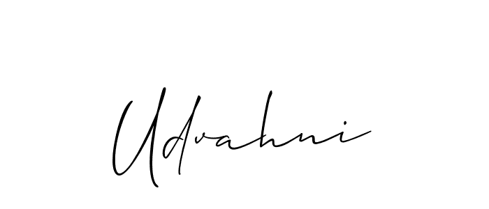 Use a signature maker to create a handwritten signature online. With this signature software, you can design (Allison_Script) your own signature for name Udvahni. Udvahni signature style 2 images and pictures png