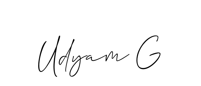 You can use this online signature creator to create a handwritten signature for the name Udyam G. This is the best online autograph maker. Udyam G signature style 2 images and pictures png