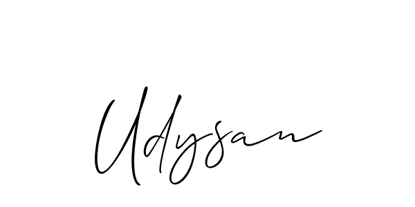 How to make Udysan name signature. Use Allison_Script style for creating short signs online. This is the latest handwritten sign. Udysan signature style 2 images and pictures png