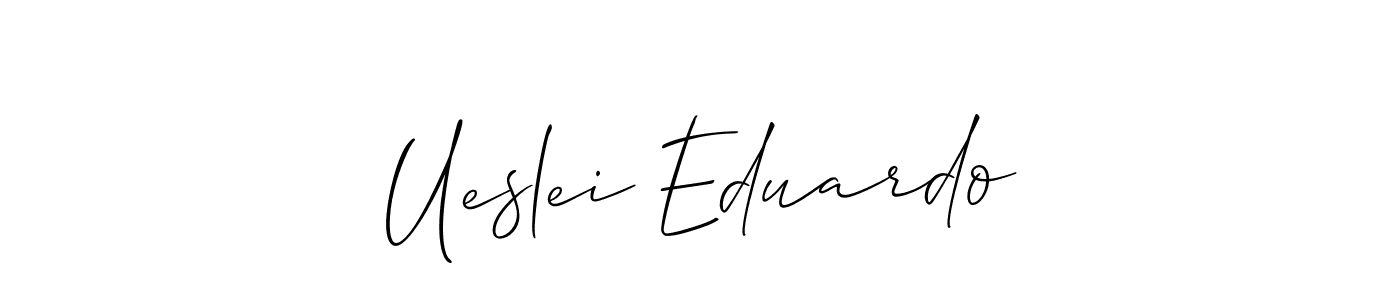 How to make Ueslei Eduardo signature? Allison_Script is a professional autograph style. Create handwritten signature for Ueslei Eduardo name. Ueslei Eduardo signature style 2 images and pictures png