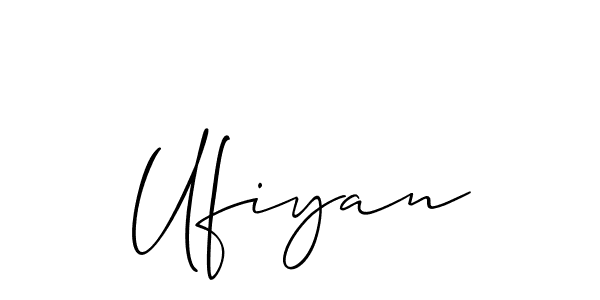How to make Ufiyan signature? Allison_Script is a professional autograph style. Create handwritten signature for Ufiyan name. Ufiyan signature style 2 images and pictures png