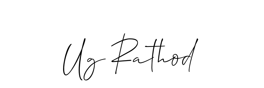 How to make Ug Rathod signature? Allison_Script is a professional autograph style. Create handwritten signature for Ug Rathod name. Ug Rathod signature style 2 images and pictures png