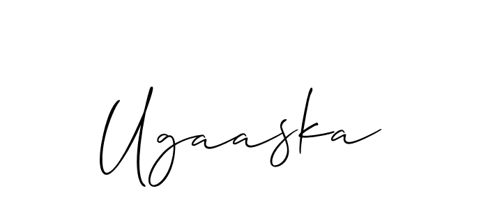 You should practise on your own different ways (Allison_Script) to write your name (Ugaaska) in signature. don't let someone else do it for you. Ugaaska signature style 2 images and pictures png