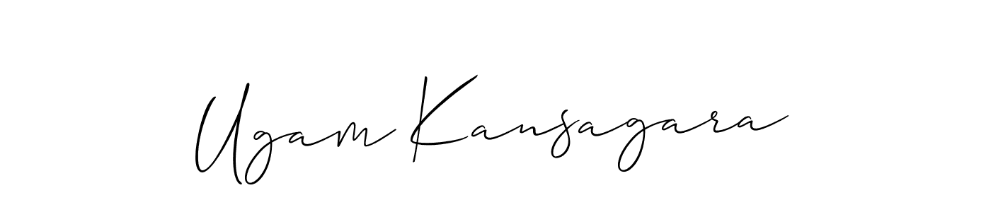 How to make Ugam Kansagara name signature. Use Allison_Script style for creating short signs online. This is the latest handwritten sign. Ugam Kansagara signature style 2 images and pictures png