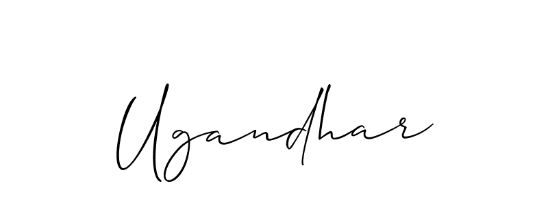 Use a signature maker to create a handwritten signature online. With this signature software, you can design (Allison_Script) your own signature for name Ugandhar. Ugandhar signature style 2 images and pictures png