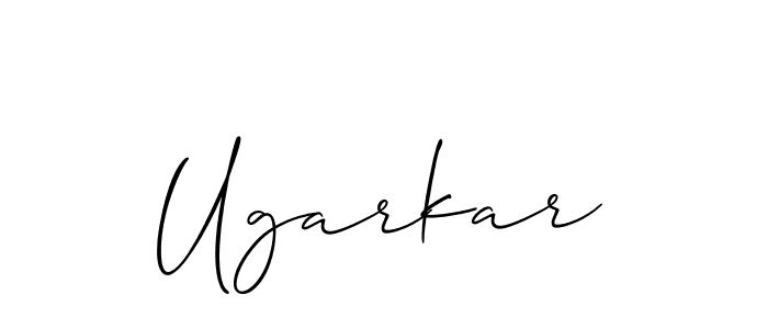 You should practise on your own different ways (Allison_Script) to write your name (Ugarkar) in signature. don't let someone else do it for you. Ugarkar signature style 2 images and pictures png