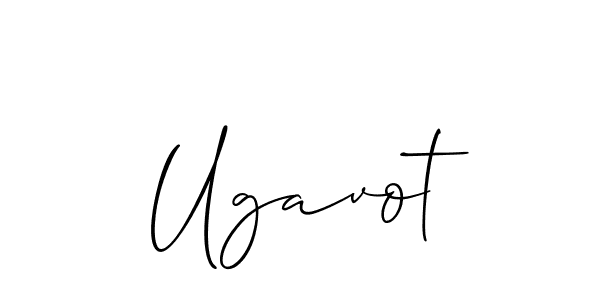 Make a beautiful signature design for name Ugavot. With this signature (Allison_Script) style, you can create a handwritten signature for free. Ugavot signature style 2 images and pictures png