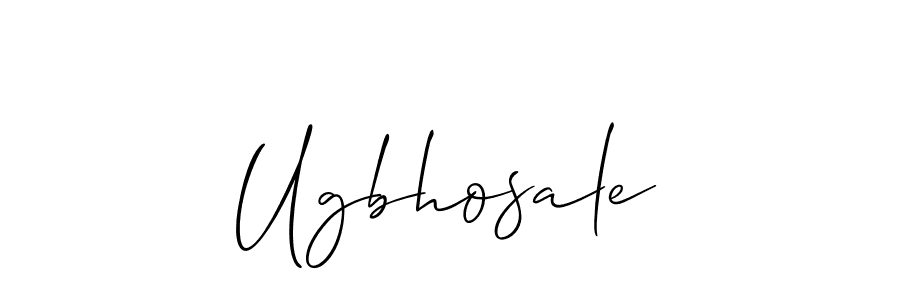 How to make Ugbhosale name signature. Use Allison_Script style for creating short signs online. This is the latest handwritten sign. Ugbhosale signature style 2 images and pictures png