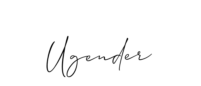 Make a beautiful signature design for name Ugender. With this signature (Allison_Script) style, you can create a handwritten signature for free. Ugender signature style 2 images and pictures png