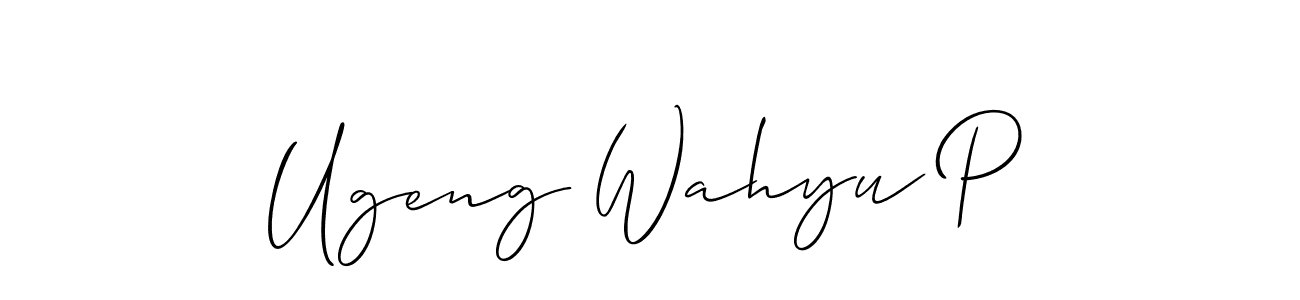 Make a short Ugeng Wahyu P signature style. Manage your documents anywhere anytime using Allison_Script. Create and add eSignatures, submit forms, share and send files easily. Ugeng Wahyu P signature style 2 images and pictures png