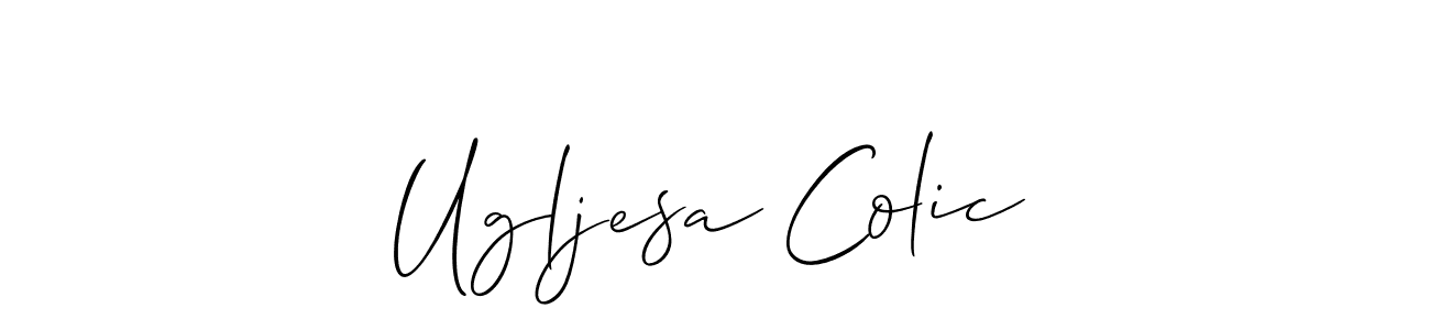 How to make Ugljesa Colic name signature. Use Allison_Script style for creating short signs online. This is the latest handwritten sign. Ugljesa Colic signature style 2 images and pictures png