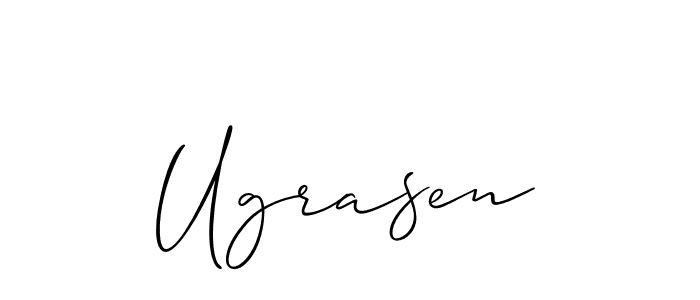 if you are searching for the best signature style for your name Ugrasen. so please give up your signature search. here we have designed multiple signature styles  using Allison_Script. Ugrasen signature style 2 images and pictures png