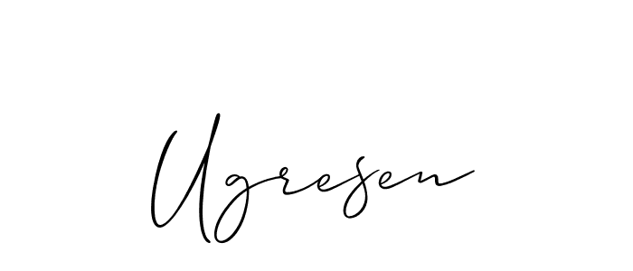 Create a beautiful signature design for name Ugresen. With this signature (Allison_Script) fonts, you can make a handwritten signature for free. Ugresen signature style 2 images and pictures png