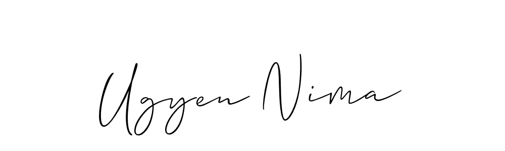 You should practise on your own different ways (Allison_Script) to write your name (Ugyen Nima) in signature. don't let someone else do it for you. Ugyen Nima signature style 2 images and pictures png