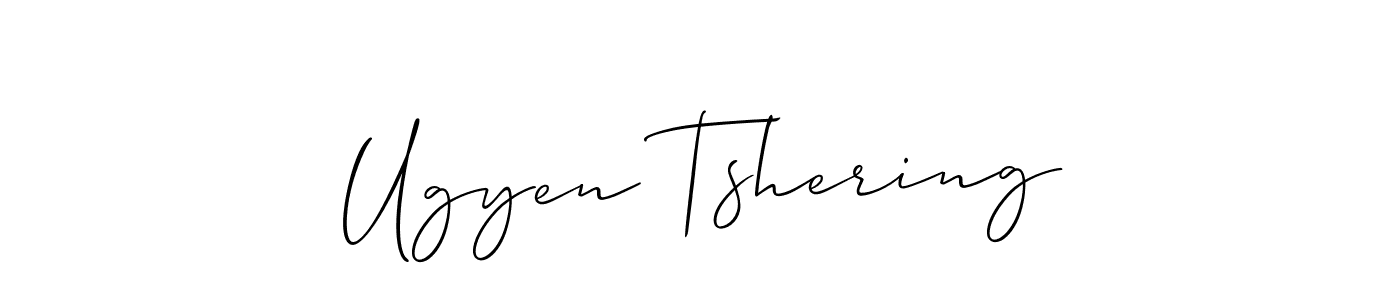It looks lik you need a new signature style for name Ugyen Tshering. Design unique handwritten (Allison_Script) signature with our free signature maker in just a few clicks. Ugyen Tshering signature style 2 images and pictures png