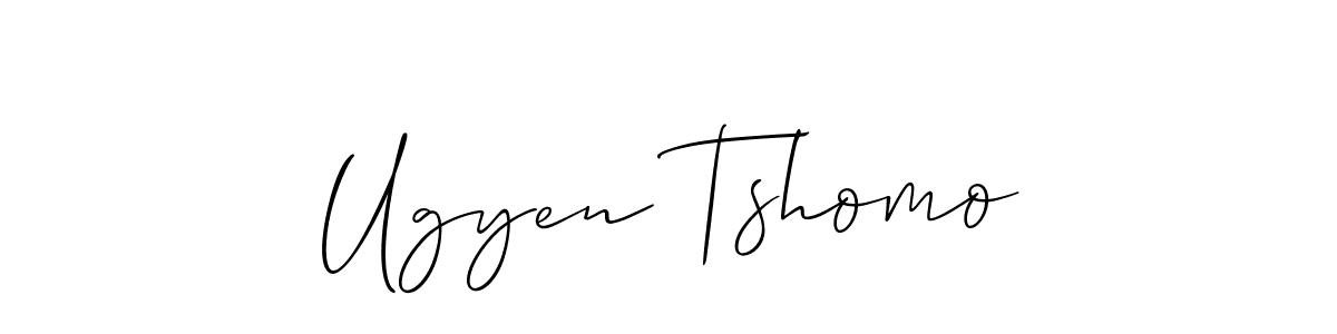 Make a short Ugyen Tshomo signature style. Manage your documents anywhere anytime using Allison_Script. Create and add eSignatures, submit forms, share and send files easily. Ugyen Tshomo signature style 2 images and pictures png