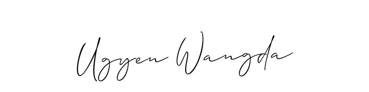 How to make Ugyen Wangda signature? Allison_Script is a professional autograph style. Create handwritten signature for Ugyen Wangda name. Ugyen Wangda signature style 2 images and pictures png