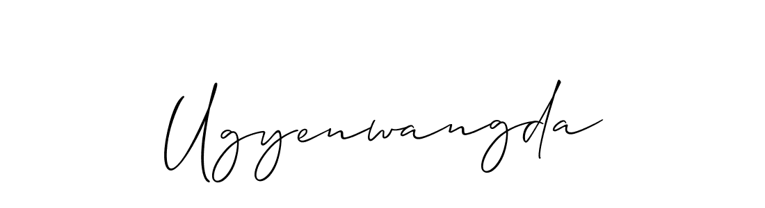 Also You can easily find your signature by using the search form. We will create Ugyenwangda name handwritten signature images for you free of cost using Allison_Script sign style. Ugyenwangda signature style 2 images and pictures png