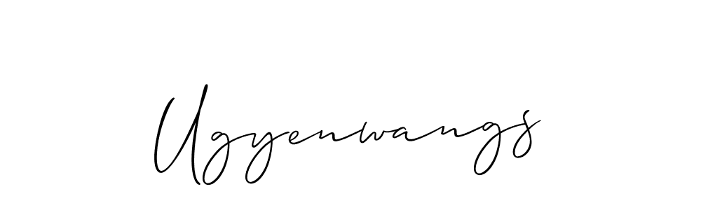 It looks lik you need a new signature style for name Ugyenwangs. Design unique handwritten (Allison_Script) signature with our free signature maker in just a few clicks. Ugyenwangs signature style 2 images and pictures png