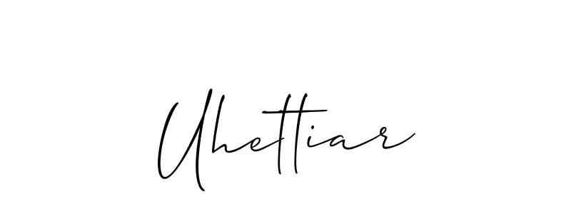 The best way (Allison_Script) to make a short signature is to pick only two or three words in your name. The name Uhettiar include a total of six letters. For converting this name. Uhettiar signature style 2 images and pictures png