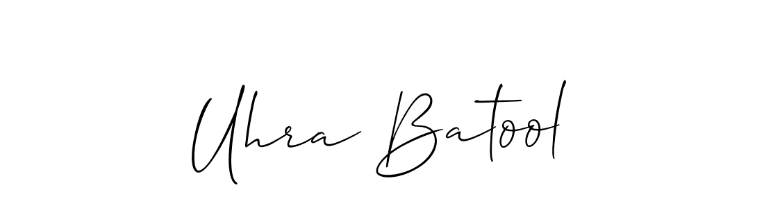 It looks lik you need a new signature style for name Uhra Batool. Design unique handwritten (Allison_Script) signature with our free signature maker in just a few clicks. Uhra Batool signature style 2 images and pictures png