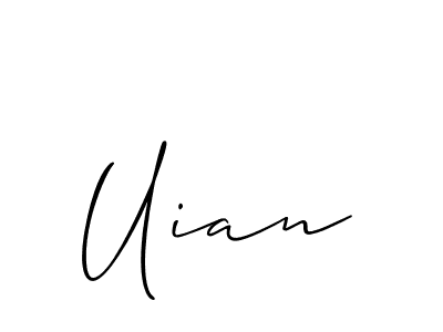 You should practise on your own different ways (Allison_Script) to write your name (Uian) in signature. don't let someone else do it for you. Uian signature style 2 images and pictures png