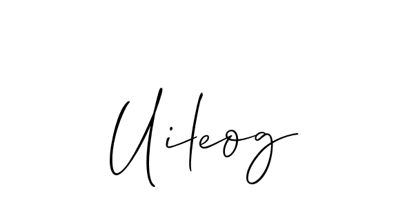 Create a beautiful signature design for name Uileog. With this signature (Allison_Script) fonts, you can make a handwritten signature for free. Uileog signature style 2 images and pictures png