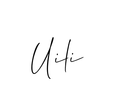 Allison_Script is a professional signature style that is perfect for those who want to add a touch of class to their signature. It is also a great choice for those who want to make their signature more unique. Get Uili name to fancy signature for free. Uili signature style 2 images and pictures png