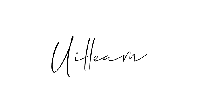 The best way (Allison_Script) to make a short signature is to pick only two or three words in your name. The name Uilleam include a total of six letters. For converting this name. Uilleam signature style 2 images and pictures png