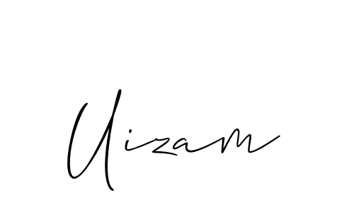 You should practise on your own different ways (Allison_Script) to write your name (Uizam) in signature. don't let someone else do it for you. Uizam signature style 2 images and pictures png