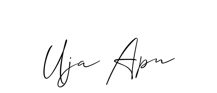 Create a beautiful signature design for name Uja Apn. With this signature (Allison_Script) fonts, you can make a handwritten signature for free. Uja Apn signature style 2 images and pictures png