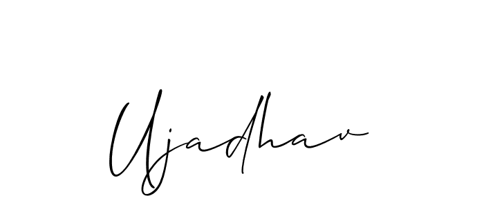 How to make Ujadhav name signature. Use Allison_Script style for creating short signs online. This is the latest handwritten sign. Ujadhav signature style 2 images and pictures png