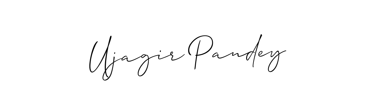Create a beautiful signature design for name Ujagir Pandey. With this signature (Allison_Script) fonts, you can make a handwritten signature for free. Ujagir Pandey signature style 2 images and pictures png