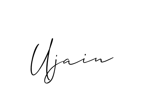 Make a beautiful signature design for name Ujain. With this signature (Allison_Script) style, you can create a handwritten signature for free. Ujain signature style 2 images and pictures png