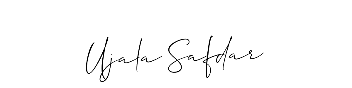 Check out images of Autograph of Ujala Safdar name. Actor Ujala Safdar Signature Style. Allison_Script is a professional sign style online. Ujala Safdar signature style 2 images and pictures png