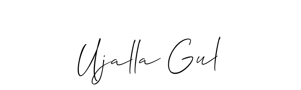 Allison_Script is a professional signature style that is perfect for those who want to add a touch of class to their signature. It is also a great choice for those who want to make their signature more unique. Get Ujalla Gul name to fancy signature for free. Ujalla Gul signature style 2 images and pictures png