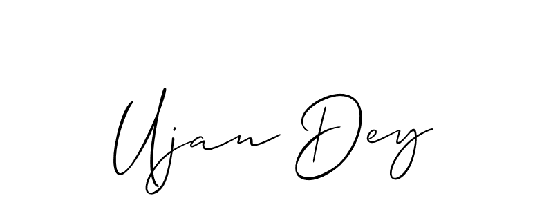 Create a beautiful signature design for name Ujan Dey. With this signature (Allison_Script) fonts, you can make a handwritten signature for free. Ujan Dey signature style 2 images and pictures png