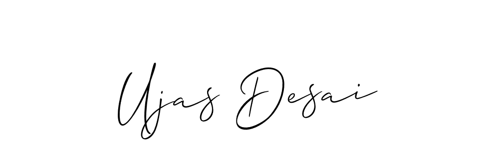 Use a signature maker to create a handwritten signature online. With this signature software, you can design (Allison_Script) your own signature for name Ujas Desai. Ujas Desai signature style 2 images and pictures png