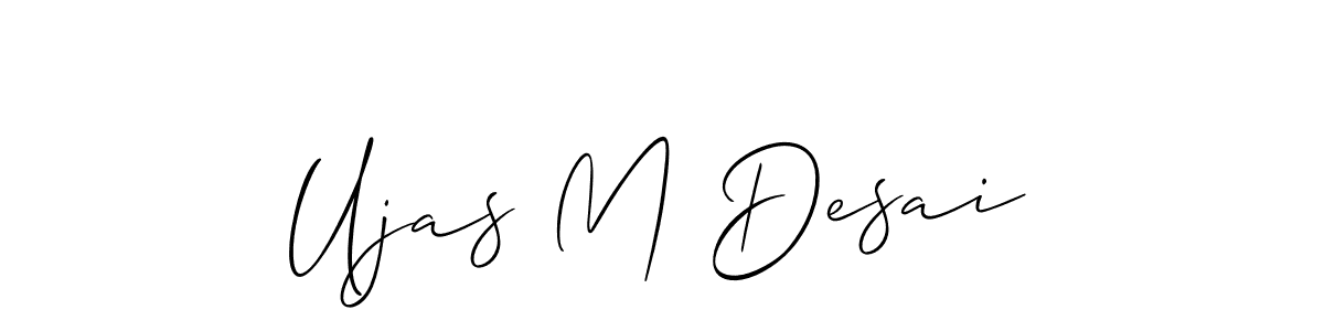 How to make Ujas M Desai name signature. Use Allison_Script style for creating short signs online. This is the latest handwritten sign. Ujas M Desai signature style 2 images and pictures png