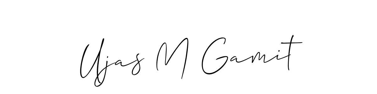 Also we have Ujas M Gamit name is the best signature style. Create professional handwritten signature collection using Allison_Script autograph style. Ujas M Gamit signature style 2 images and pictures png