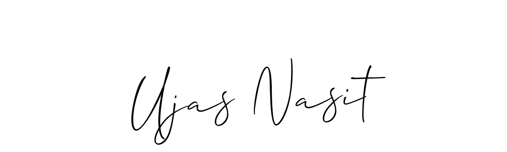 How to Draw Ujas Nasit signature style? Allison_Script is a latest design signature styles for name Ujas Nasit. Ujas Nasit signature style 2 images and pictures png