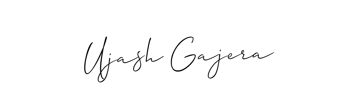Create a beautiful signature design for name Ujash Gajera. With this signature (Allison_Script) fonts, you can make a handwritten signature for free. Ujash Gajera signature style 2 images and pictures png