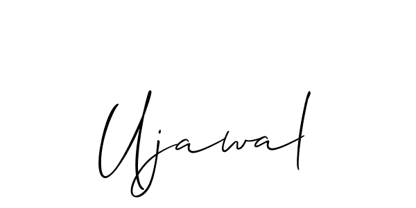 Use a signature maker to create a handwritten signature online. With this signature software, you can design (Allison_Script) your own signature for name Ujawal. Ujawal signature style 2 images and pictures png