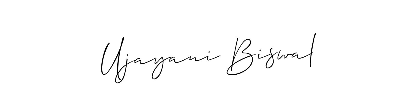Also You can easily find your signature by using the search form. We will create Ujayani Biswal name handwritten signature images for you free of cost using Allison_Script sign style. Ujayani Biswal signature style 2 images and pictures png