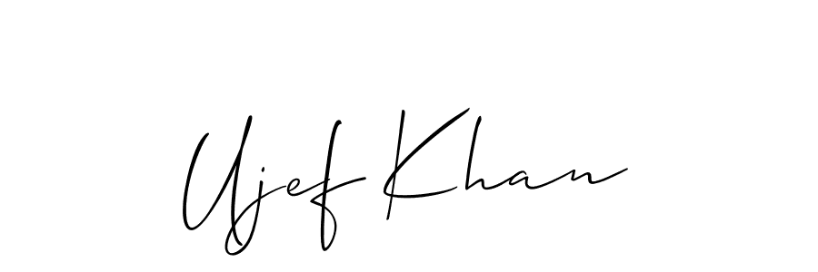Use a signature maker to create a handwritten signature online. With this signature software, you can design (Allison_Script) your own signature for name Ujef Khan. Ujef Khan signature style 2 images and pictures png