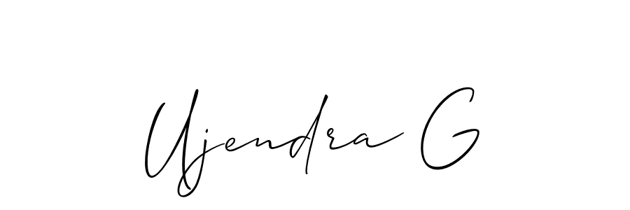 Also You can easily find your signature by using the search form. We will create Ujendra G name handwritten signature images for you free of cost using Allison_Script sign style. Ujendra G signature style 2 images and pictures png