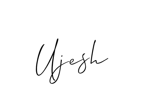 Allison_Script is a professional signature style that is perfect for those who want to add a touch of class to their signature. It is also a great choice for those who want to make their signature more unique. Get Ujesh name to fancy signature for free. Ujesh signature style 2 images and pictures png