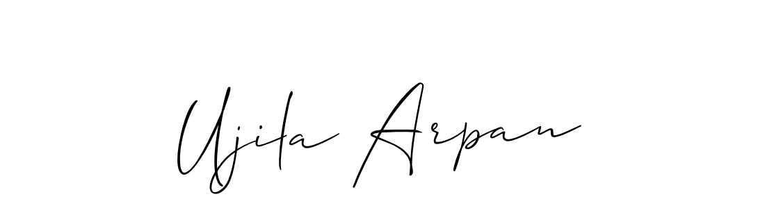 It looks lik you need a new signature style for name Ujila Arpan. Design unique handwritten (Allison_Script) signature with our free signature maker in just a few clicks. Ujila Arpan signature style 2 images and pictures png